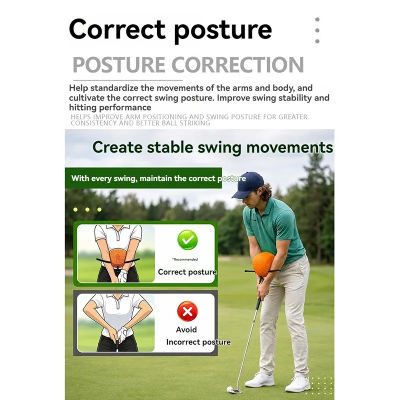 A64T-Golf Swing Trainer-EVA Connection Ball For Beginners-Corrects Swing Motion Practice