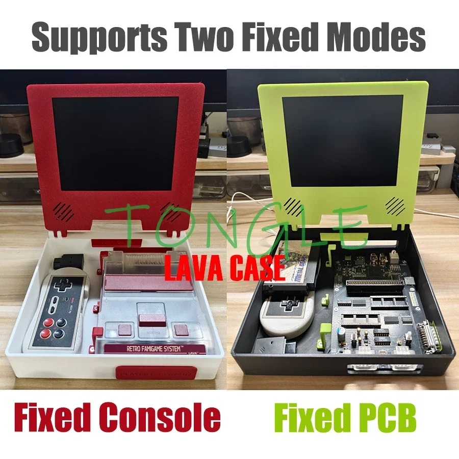 

LAVA Case, 3D Print Storage Box with LCD Mini Monitor, DC 5V 8 INCH Screen, Portable Display, Built-in Stereo, for FC Console