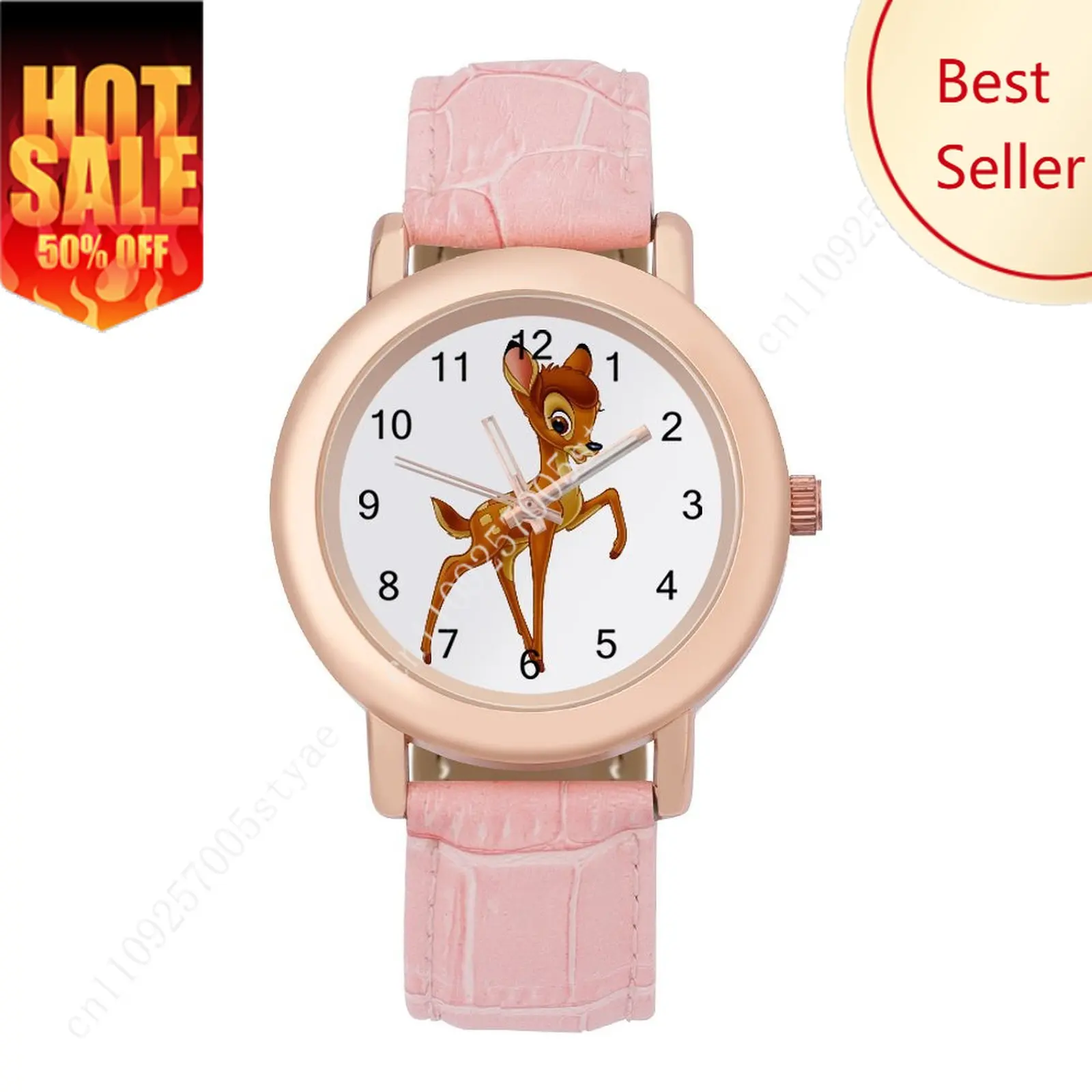 

Bambi Women Leather Strap Watch Disney Cartoon Custom Watch Personalized Your Own Design Holiday Birthday Anniversarie
