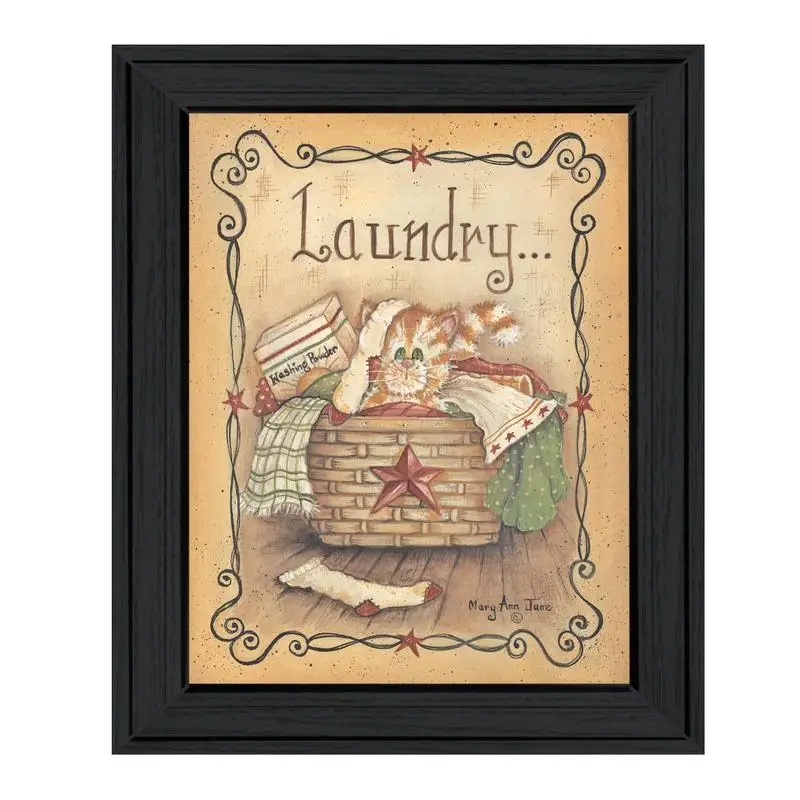 

Framed Print of Laundry Art in Black Frame - Ready to Hang