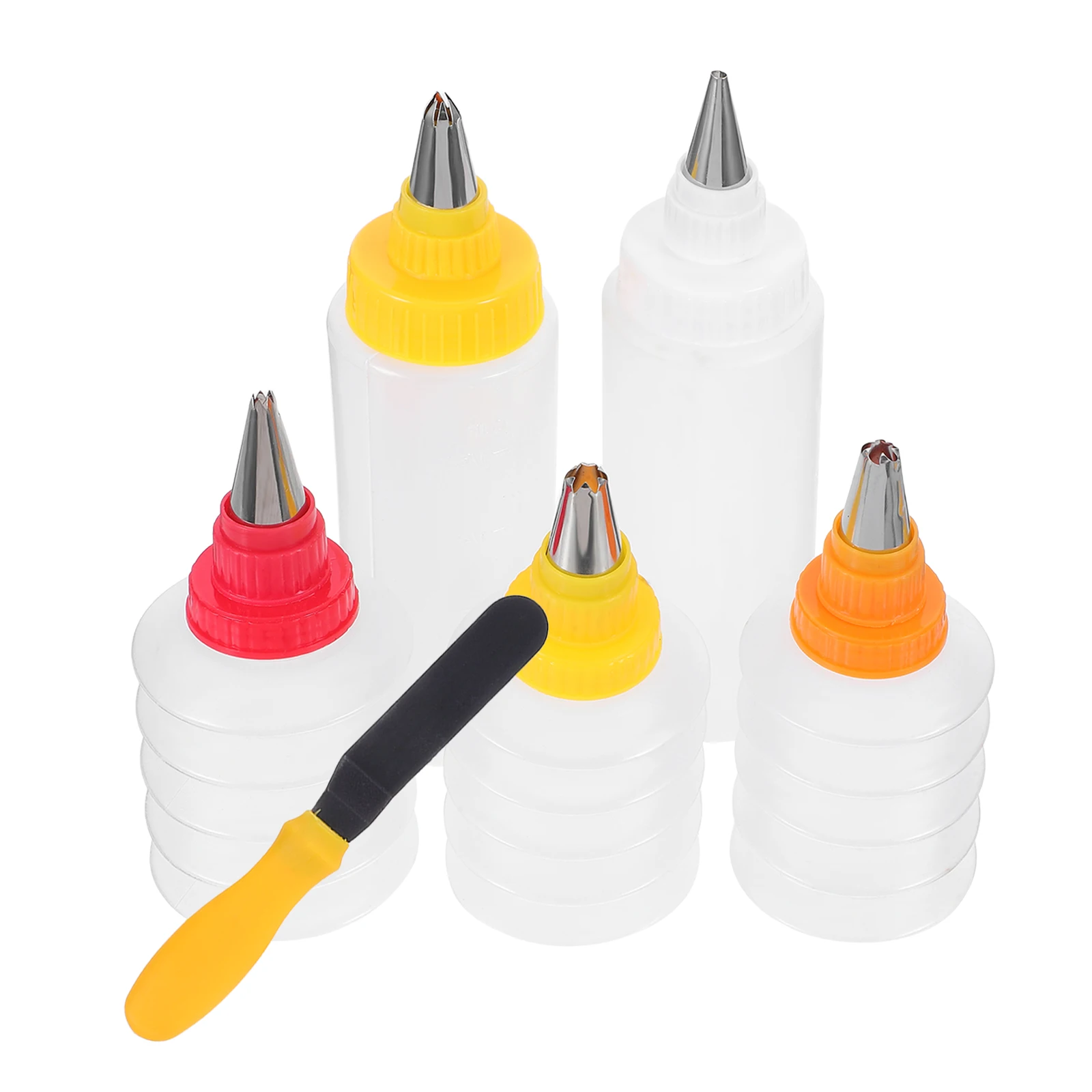 

6pcs Decorating Tools Cake Accessory Squeeze Bottles Cookie Decoration Icing Supplies Versatile Nozzles Shapes Sizes