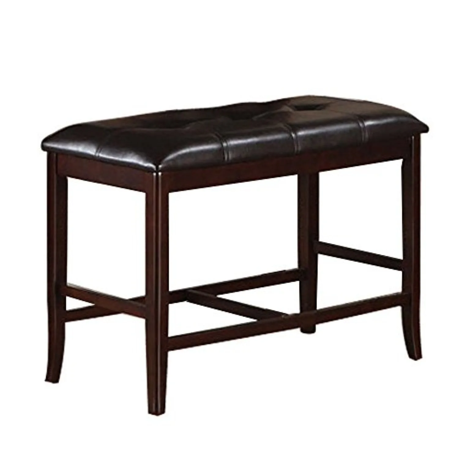 Counter Height Dining Bench in Deep Brown Finish