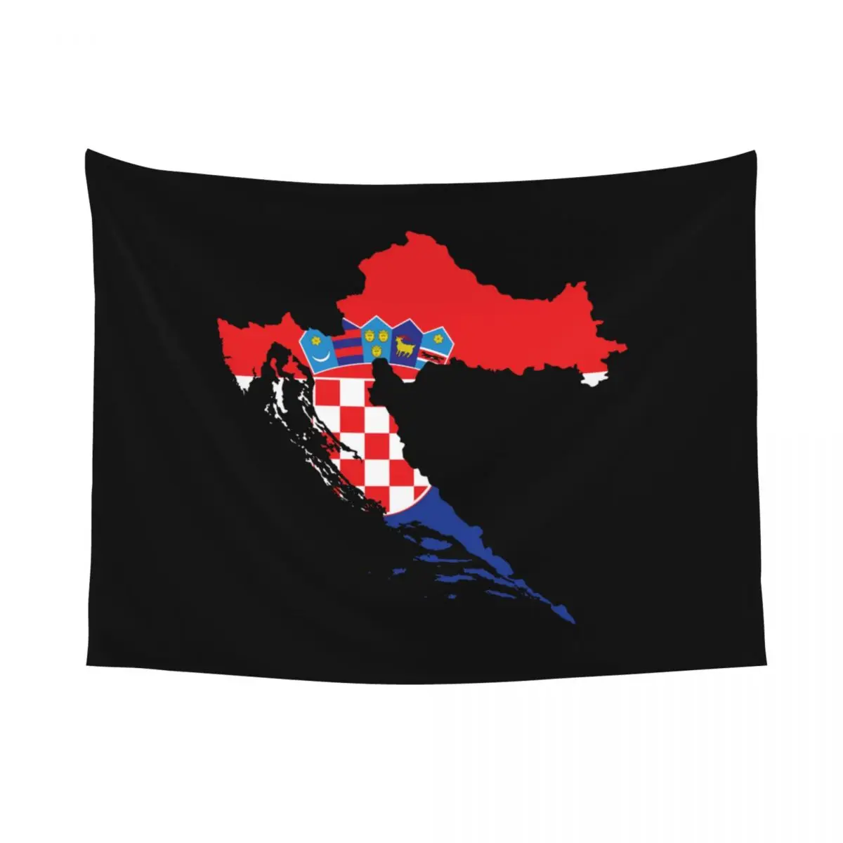 Croatian Croatia Flag Map Tapestry Home Decor Custom Hippie Wall Hanging Tapestries for Bedroom