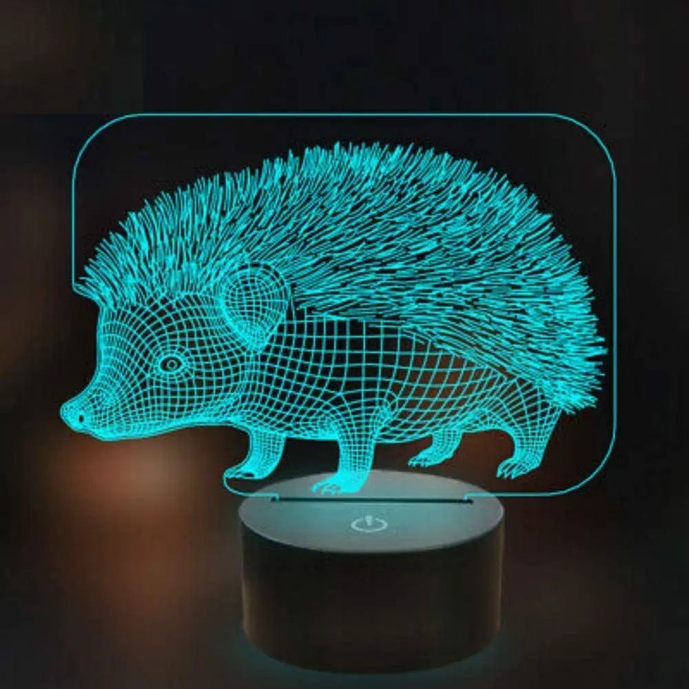 3D Hedgehog Night Light 16 colori che cambiano telecomando Touch Switch Decor lampada a LED bambini bambini natale natale compleanno regalo