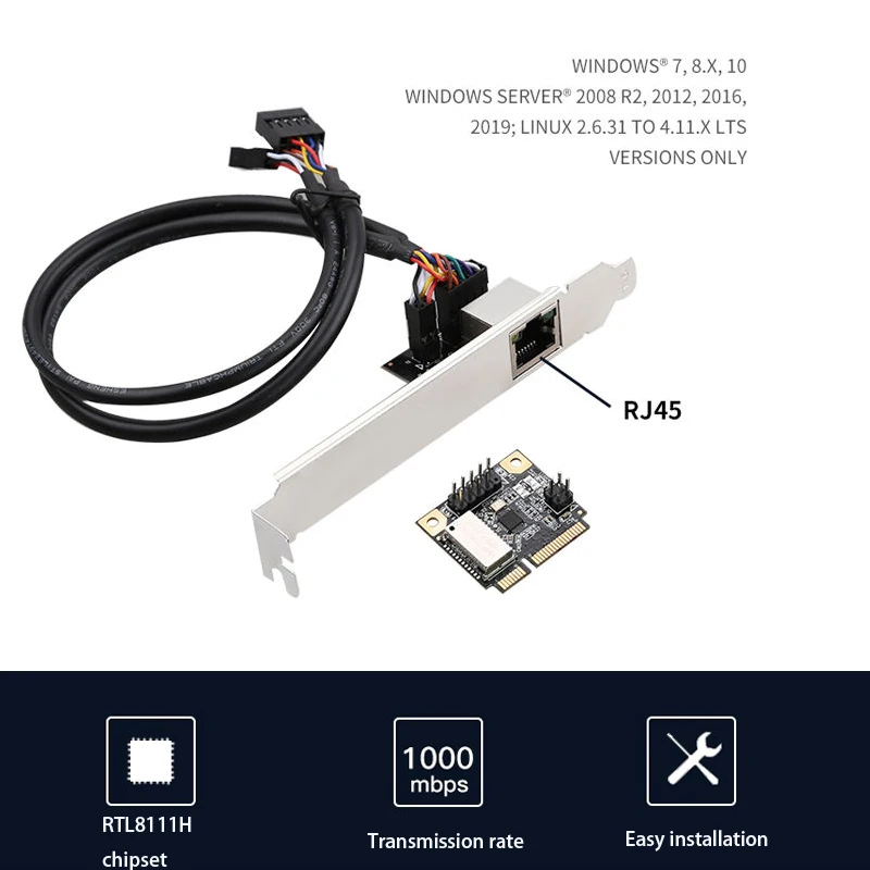 10/100/1000mbps RJ-45 LAN Adapter Gigabit PCI-E Network Card Ethernet MINI PCIE Lan Card PCIE network adapter for Desktop PC