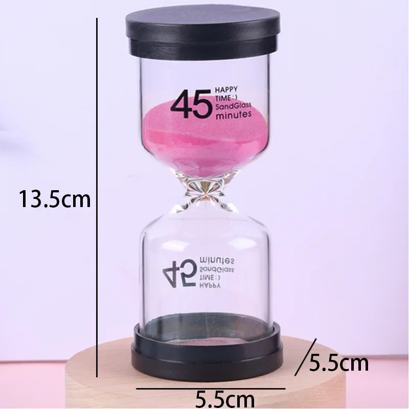 45 Minutes Mini Colorful Hourglass Creative Sand Clock Children's Clean Teeth Sandglass Timer Sandglass Watch Stress Relief Toys