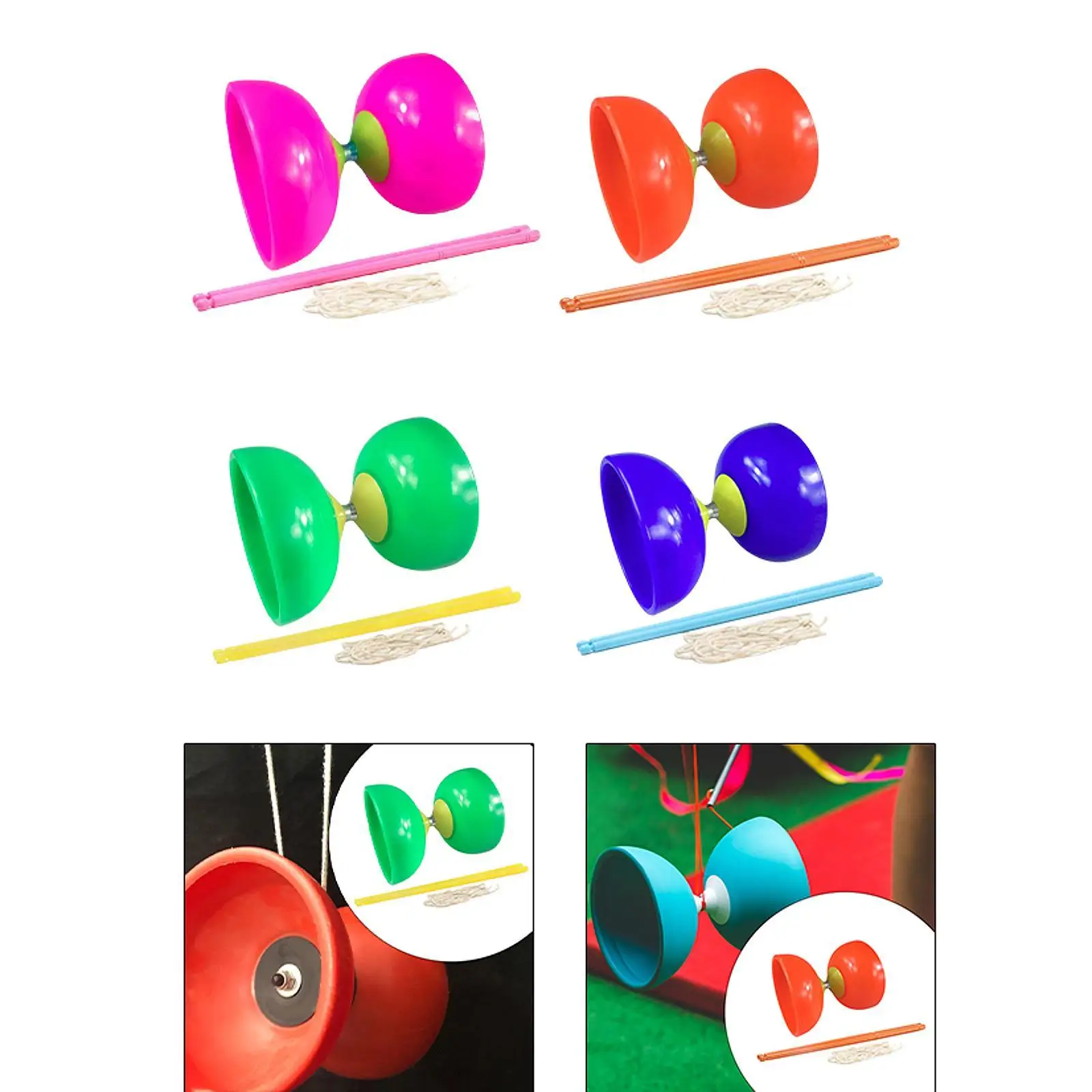 Professional Diabolo Set for Children Triple Bearing Yoyo Toy with Sticks and String Balance Training Fitness Fun