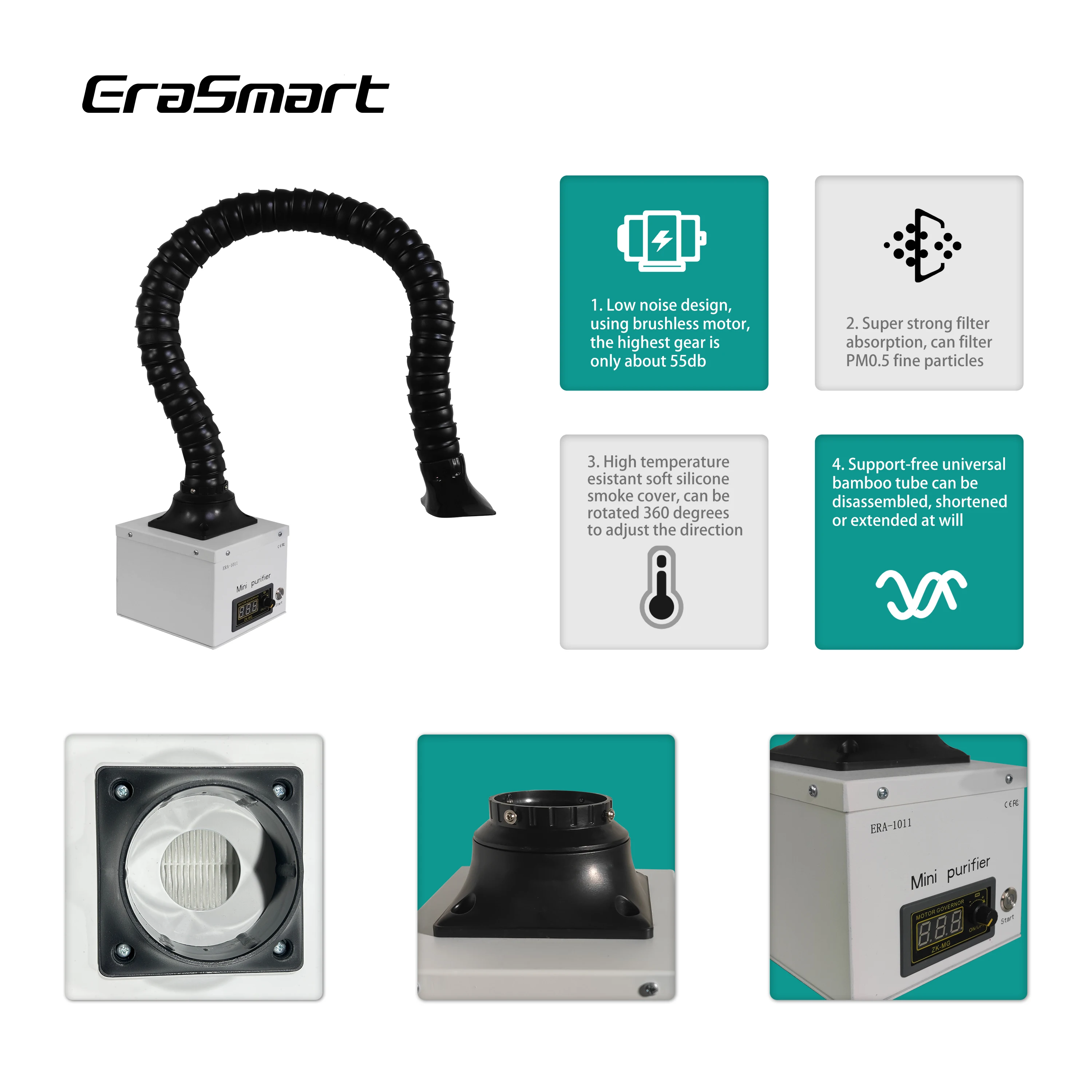 Imagem -06 - Erasmart-impressora Dtf de Tamanho Grande Absorvente de Fumaça Extrator de Fumaça Purificador de ar para Forno