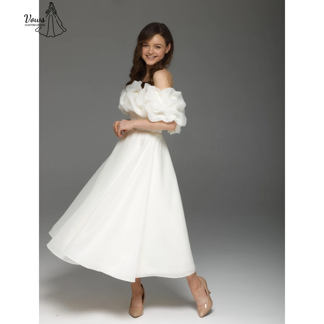 

Vows Custom Made Prom Dresses Luxury Evening Dresses 2025 Off the Shoulders Line A Dress for Wedding Guest White Robe Soiree