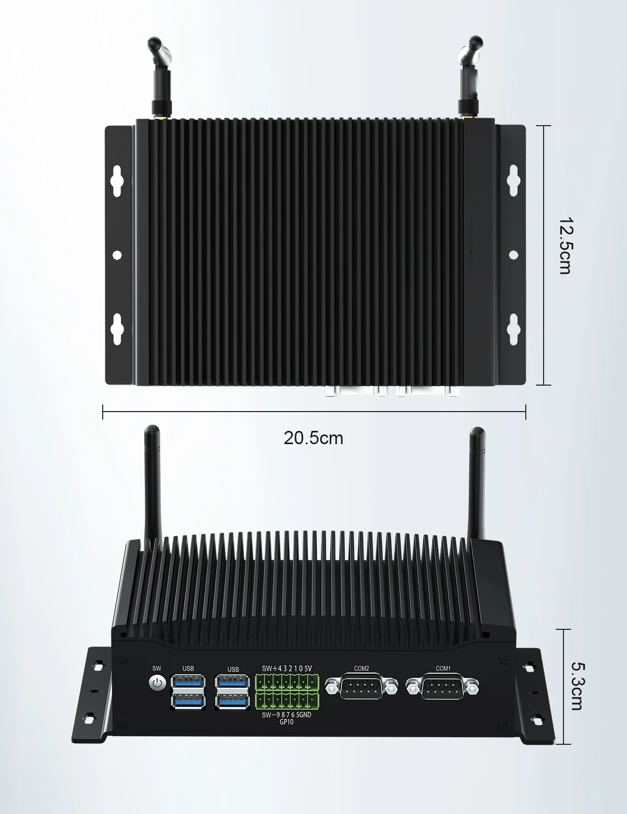 Imagem -05 - Hystou-gpio 10th Gen pc Fanless Industrial Mini Computador Embutido Intel Core i7 x Ddr4 8g 16g hd dp Rj45 Lan Cartão Sim 24