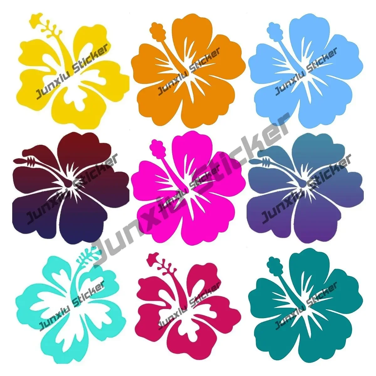 

Hibiscus Flower Sticker Hawaiian Vinyl Decal Personalized Stickers for Car Decoration Funny V 125 Motorcycle Stickers for Suv