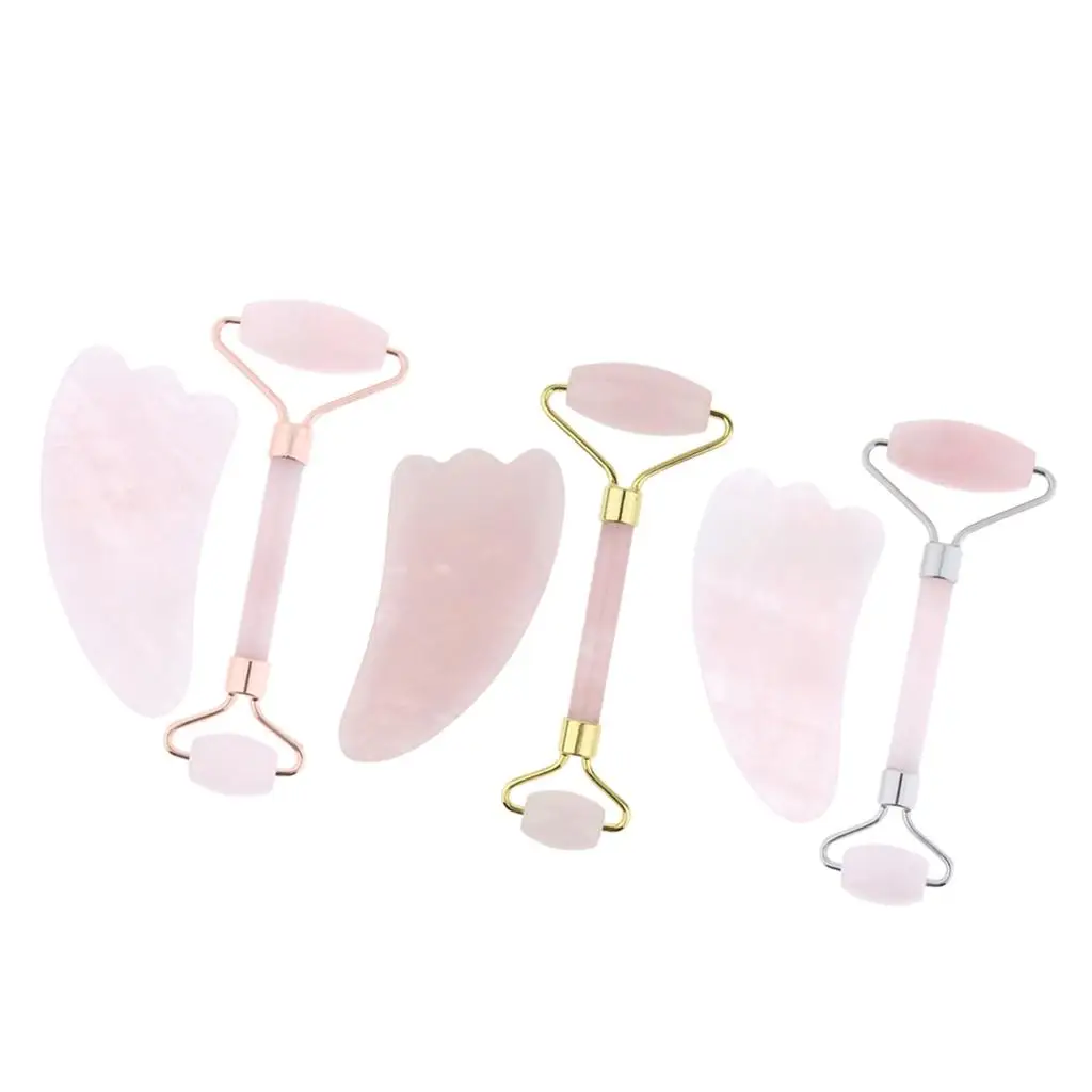 

2PCS, Wing Shape Board for Facial Skincare, Natural Crystal Roller for Anti-, , Lifting , Iymphatic Drainage