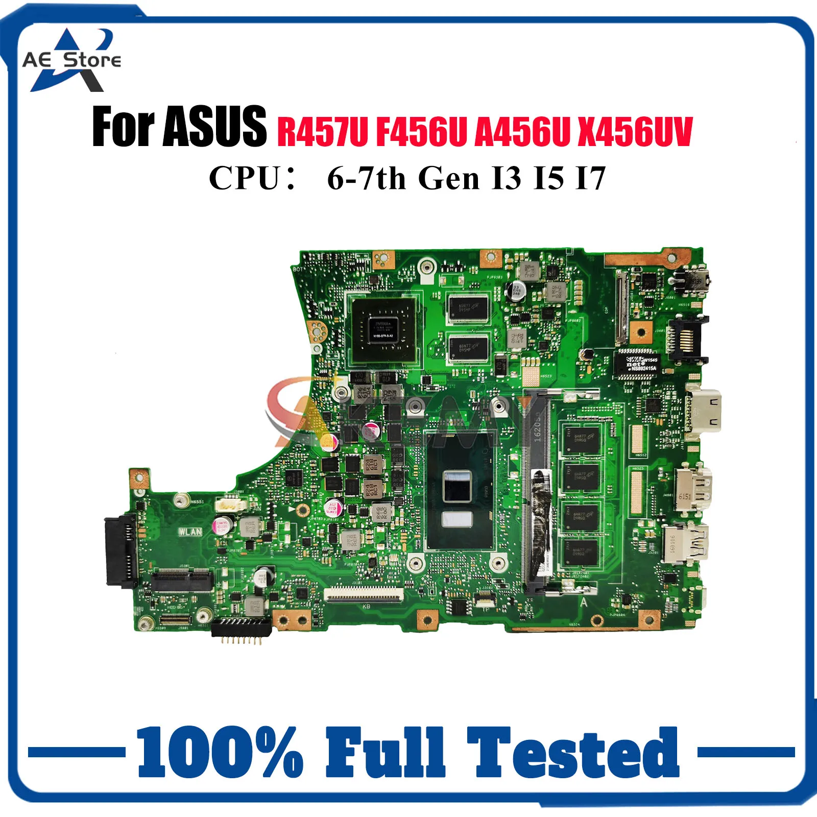 

X456UV Laptop Motherboard For ASUS X456UF R457U X456UAK X456UJ X456UQK X456U X456UVK F456U A456U X456UQ Mainboard I3 I5 I7 CPU
