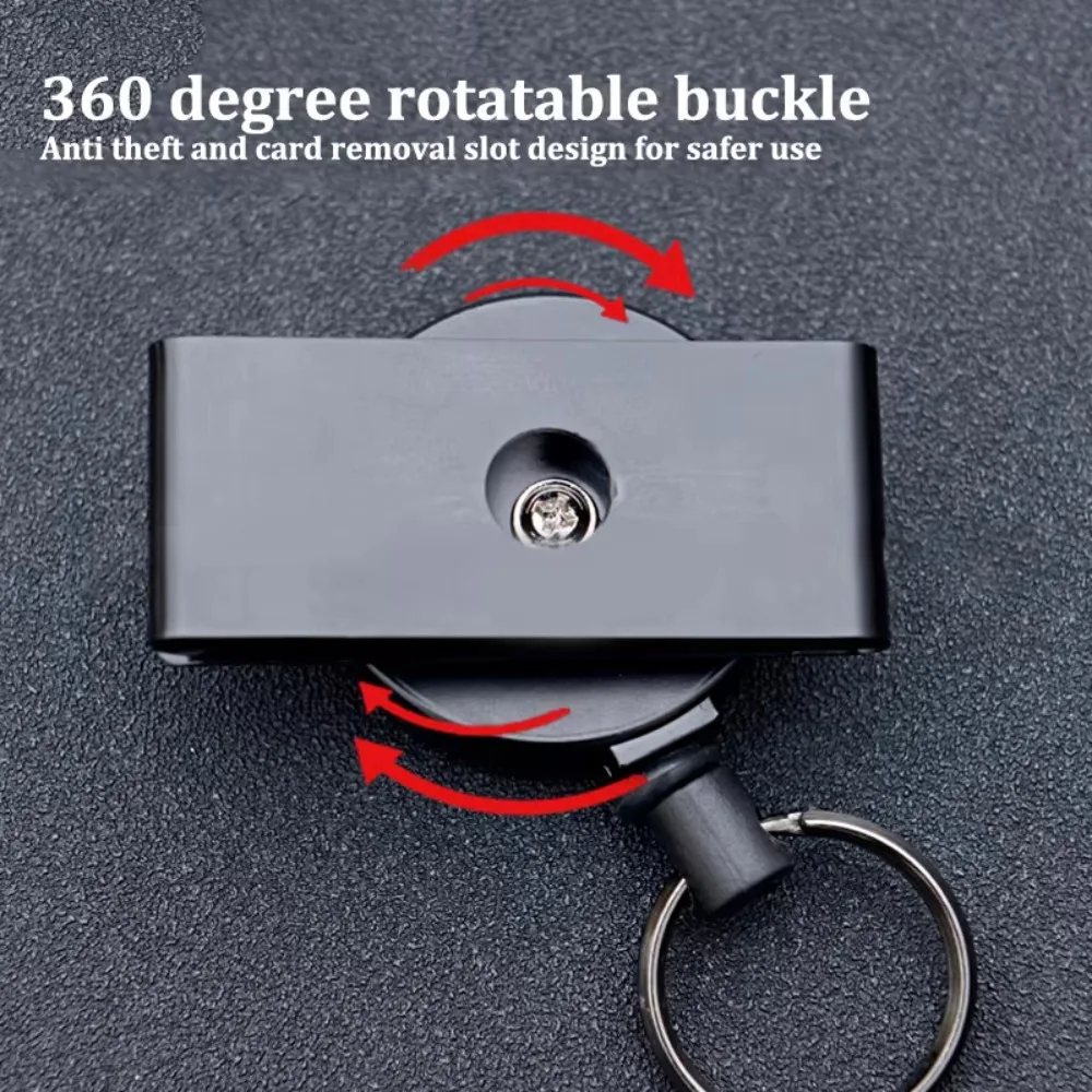 Anti-Loss Retractable Keychain Steel Wire Belt Clip Easy-Pull Keychain 360 Degree Telescopic Keychain Outdoor Activities