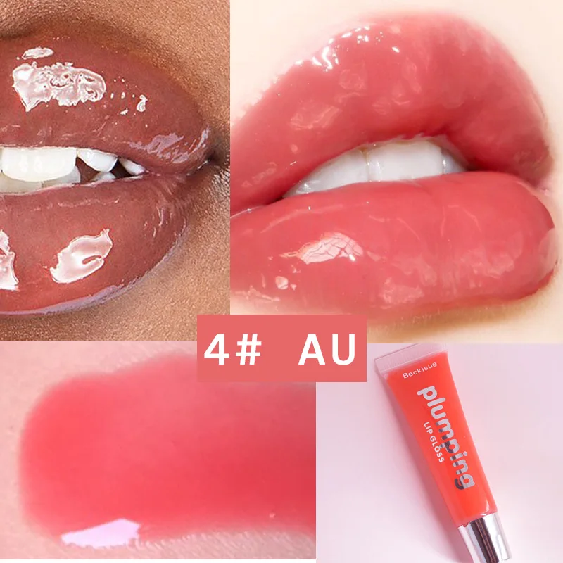 Hidratante Lip Gloss, Plumping, Plumper Makeup, Glitter, Batom Líquido Nutritivo, Óleo Mineral de Cereja, Transparente