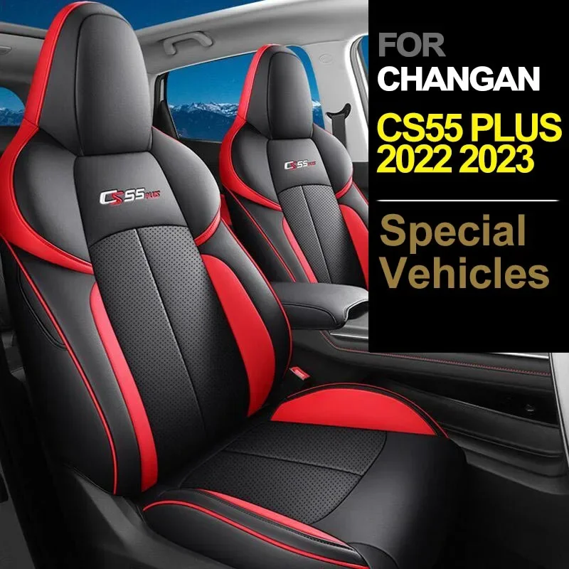 1set for Changan Cs55 Plus 2024 Seat Cover Breathable Perforated Leather Four Seasons Cs55plus 2023 Universal