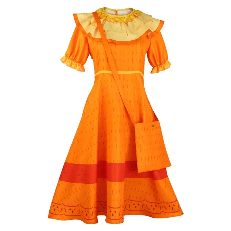 Anime Movie Madrigal Cosplay Costume Pepa Orange Adult Ruffle Princess Dresses Mirabel Charm Fancy Dress Carnival Gift