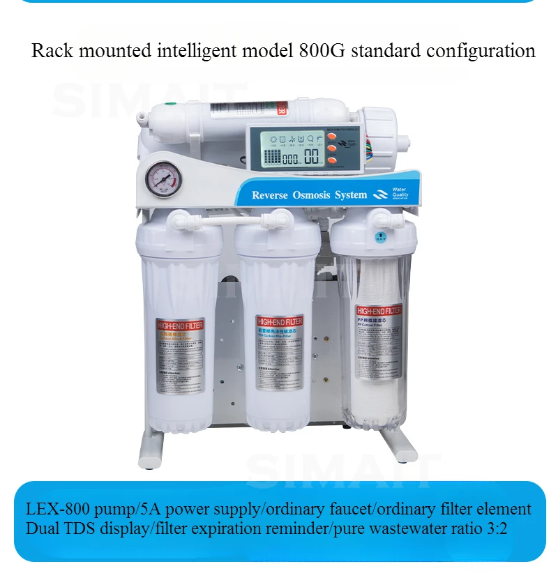 600G/800G Bucket Free Filtering Ro Reverse Osmosis System Filter System Aquarium Filter System Smart Auto Water Filter Level 5
