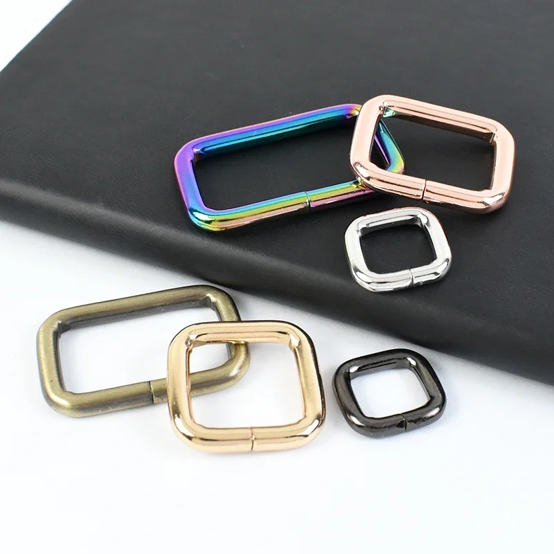 1pcs Rectangle Metal Buckles Webbing Belt Leather Ring Buckle Clasp Handbag Strap Clip Adjuster DIY Hardware Accessories