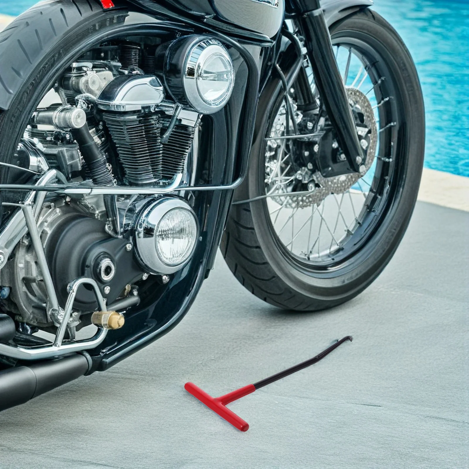 

Spring Hook Puller Tool for Motorcycle Exhaust Pipe Repair Thickened Rod Long Handle Easy to Use in Oil Or Dirty Conditions