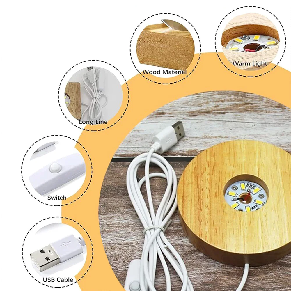 Quả cầu pha lê phát sáng USB thông dụng Đèn Ngủ Đồ trang trí cảm ứng nâng cao Quà Tặng đèn ngủ trang trí sáng tạo Quả cầu pha lê LED