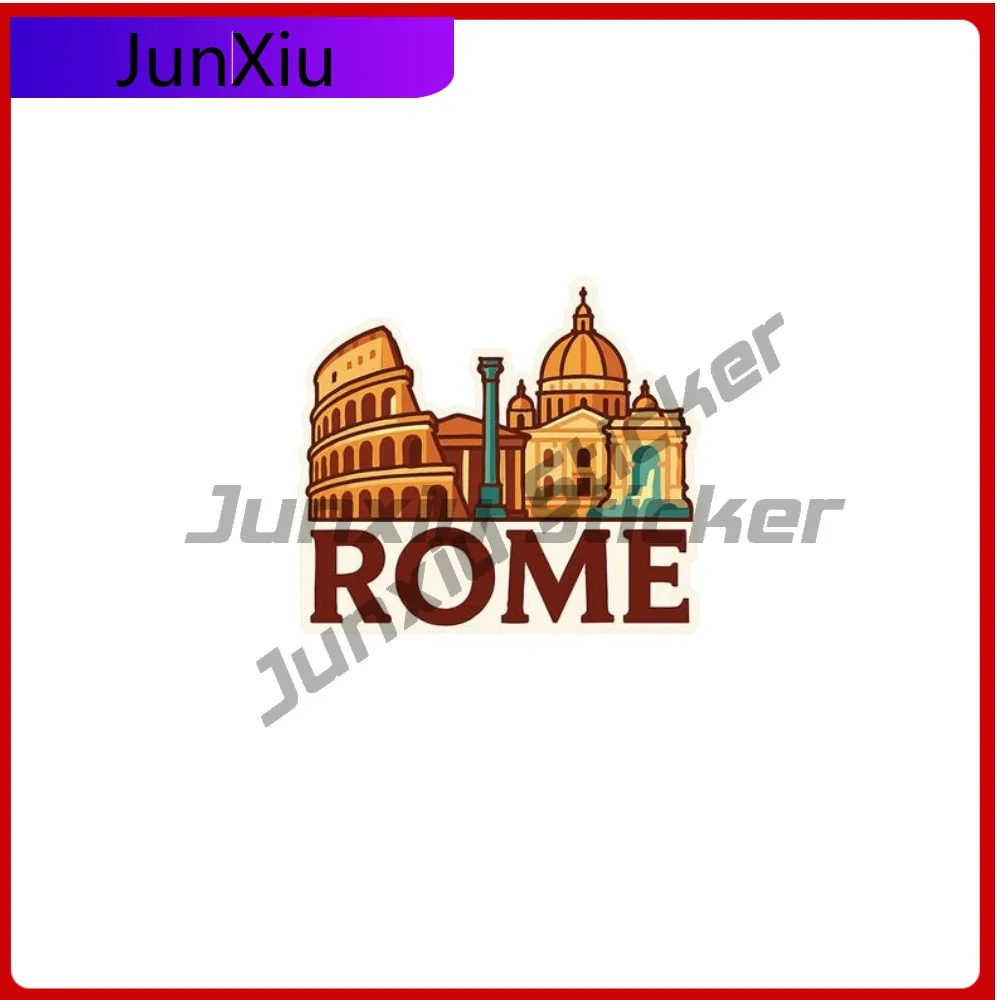 

Rome Italy Travel Sticker Vinyl Die-cut Waterproof Scratch-proof Decal City Skyline Landmark Design Sticker Suv Camper Windshiel