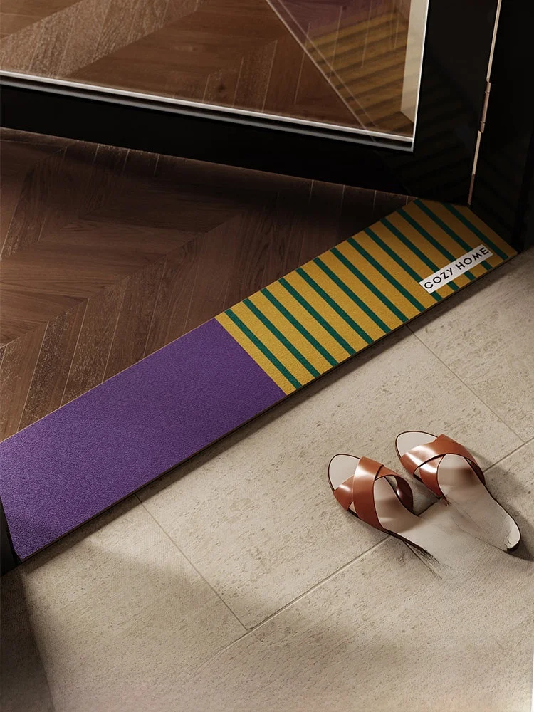 

Влаговпитывающий коврик для ног с длинными полосами, цветной, для ванной, прихожей, входной двери, грязезащитный, противоскользящий, для домашнего использования, с возможностью индивидуального размера