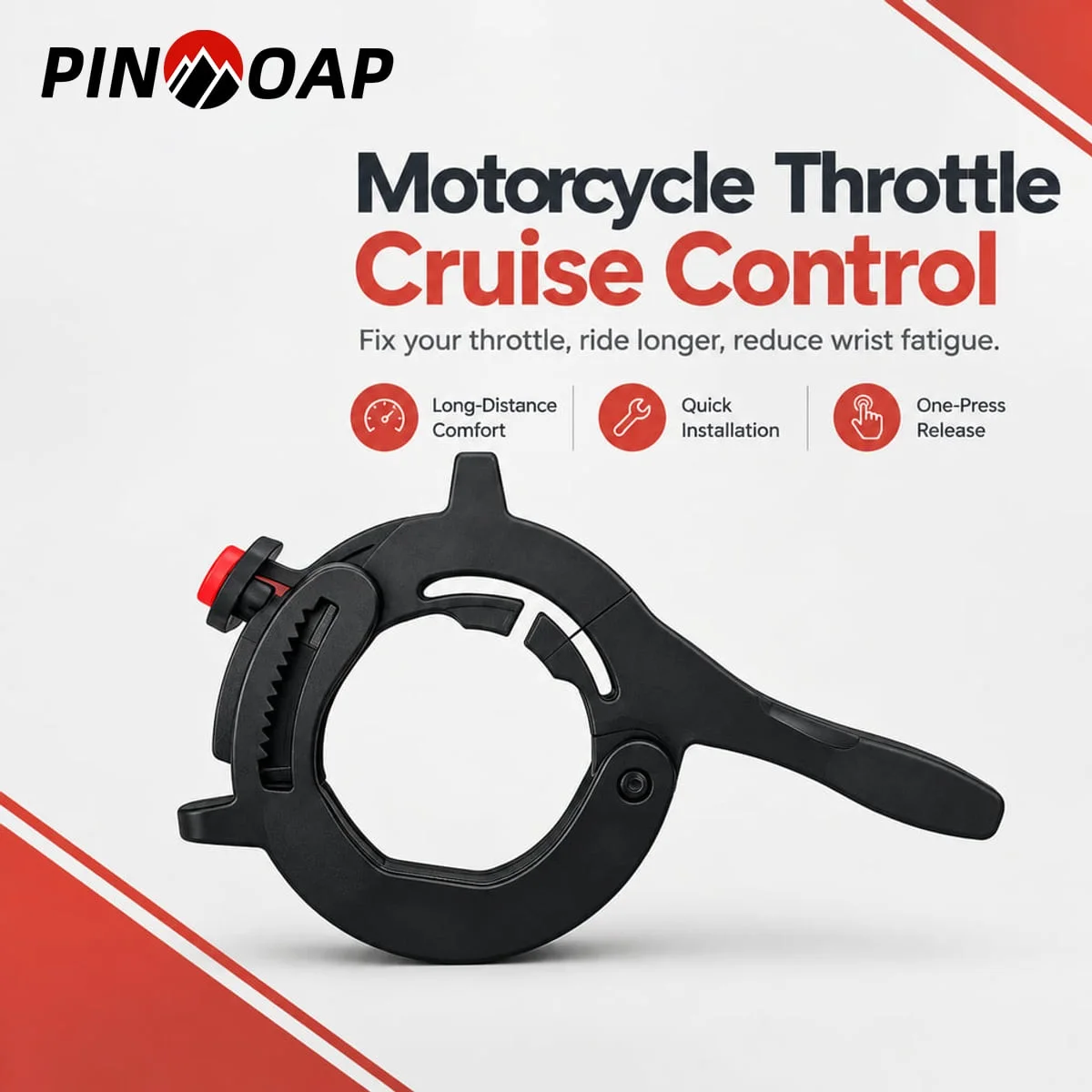 PINMOAP Motorcycle Throttle Cruise Control Handlebar Assist for Most Motorcycles and Electric Vehicles Long Ride Wrist Relief