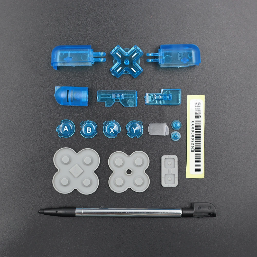 لوحدة تحكم ألعاب NDSL مجموعة كاملة من أزرار الطاقة ABXY L R D وسادة متقاطعة مفتاح وسادة مطاطية موصلة قطع غيار قلم القلم