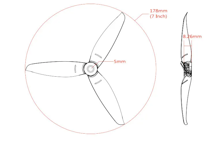 Hochwertige 7040 7 Zoll 3-Blatt/Trizyklon-Propeller 8 Paare für RC Drohne FPV Racing Freestyle DIY Zubehörteile – Detail 6