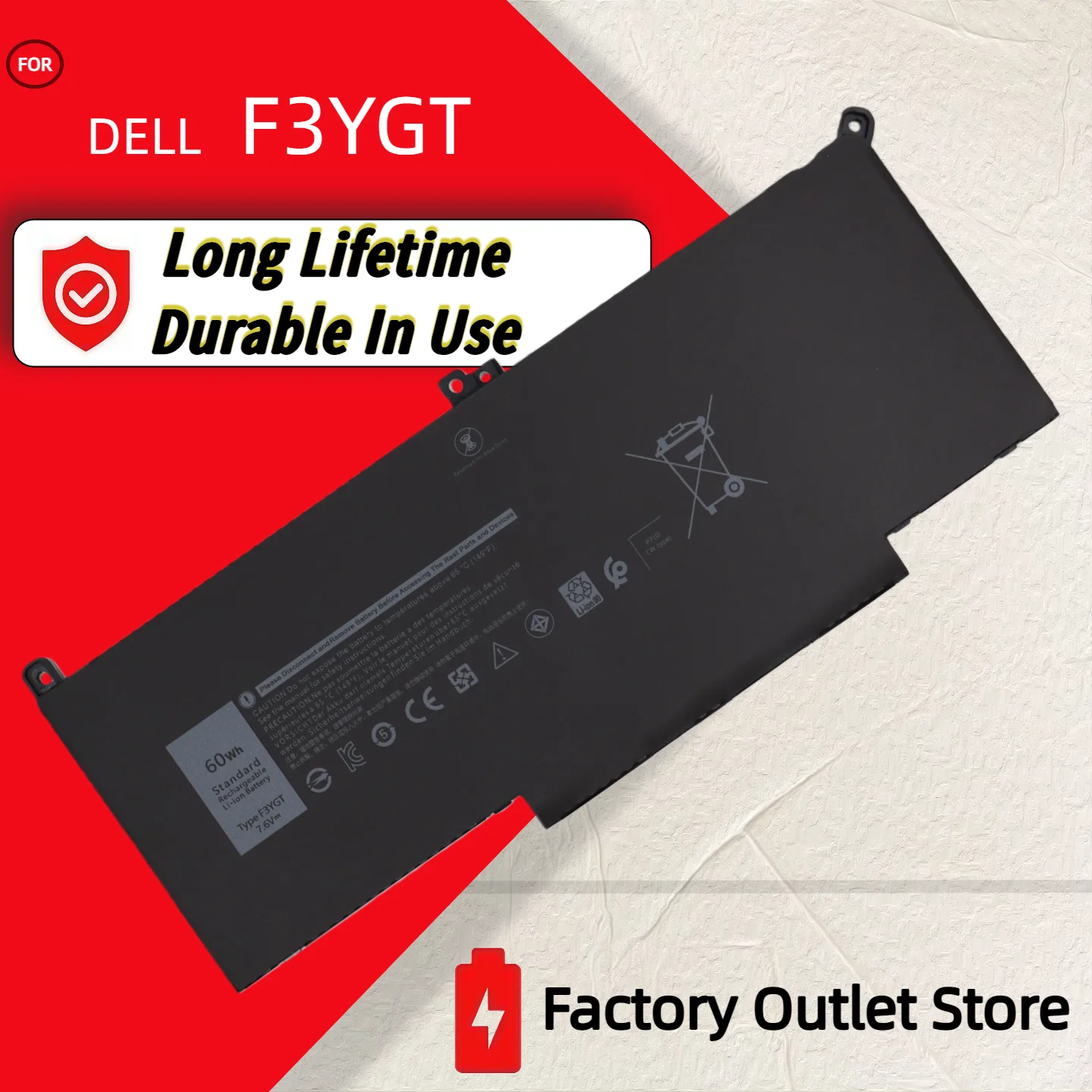 

Оптом и в розницу ❗ ❗ ❗ Аккумулятор для ноутбука F3YGT для DELL Latitude 12 7000 E7280 E7290 E7380 E7390 E7480 E7490 F3YGT 2X39G DJ1J