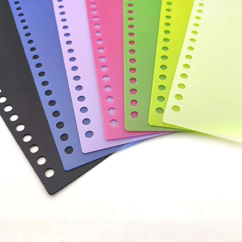 10PCS A4 30 Holes PVC Loose Leaf Film Binding Cover Notebook Discbound Rounded Corner Cover Index Divider Separator Accessory