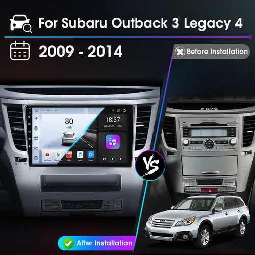 Imagen 2 del producto CarPlay Android Auto Radio para Subaru Legacy Outback 2009 2010 2011 2012 2013 2014 navegación GPS estéreo sistemas inteligentes de coche