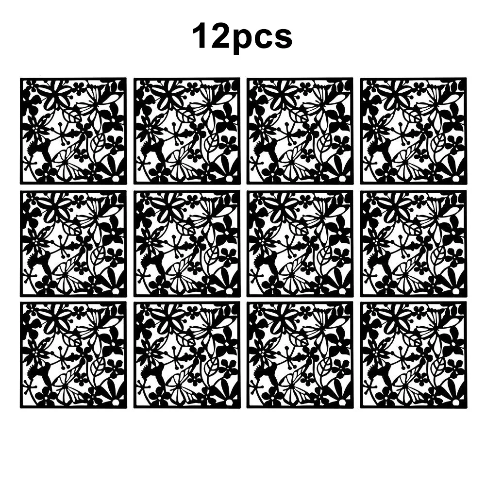 12Pcs Hollow Pattern Design appeso schermo divisorio pannello divisorio tenda della stanza casa bianco/nero/rosso