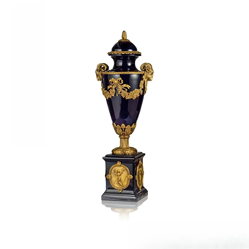Luxury castle series ceramic vase high-end villa living room entrance art decorative jar ornament