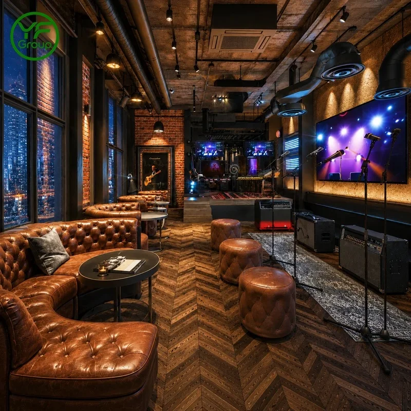 Custom Commercial KTV Booth Sofa Set Easy Clean Wooden Leather Banquette Seating for Nightclub Bar Karaoke