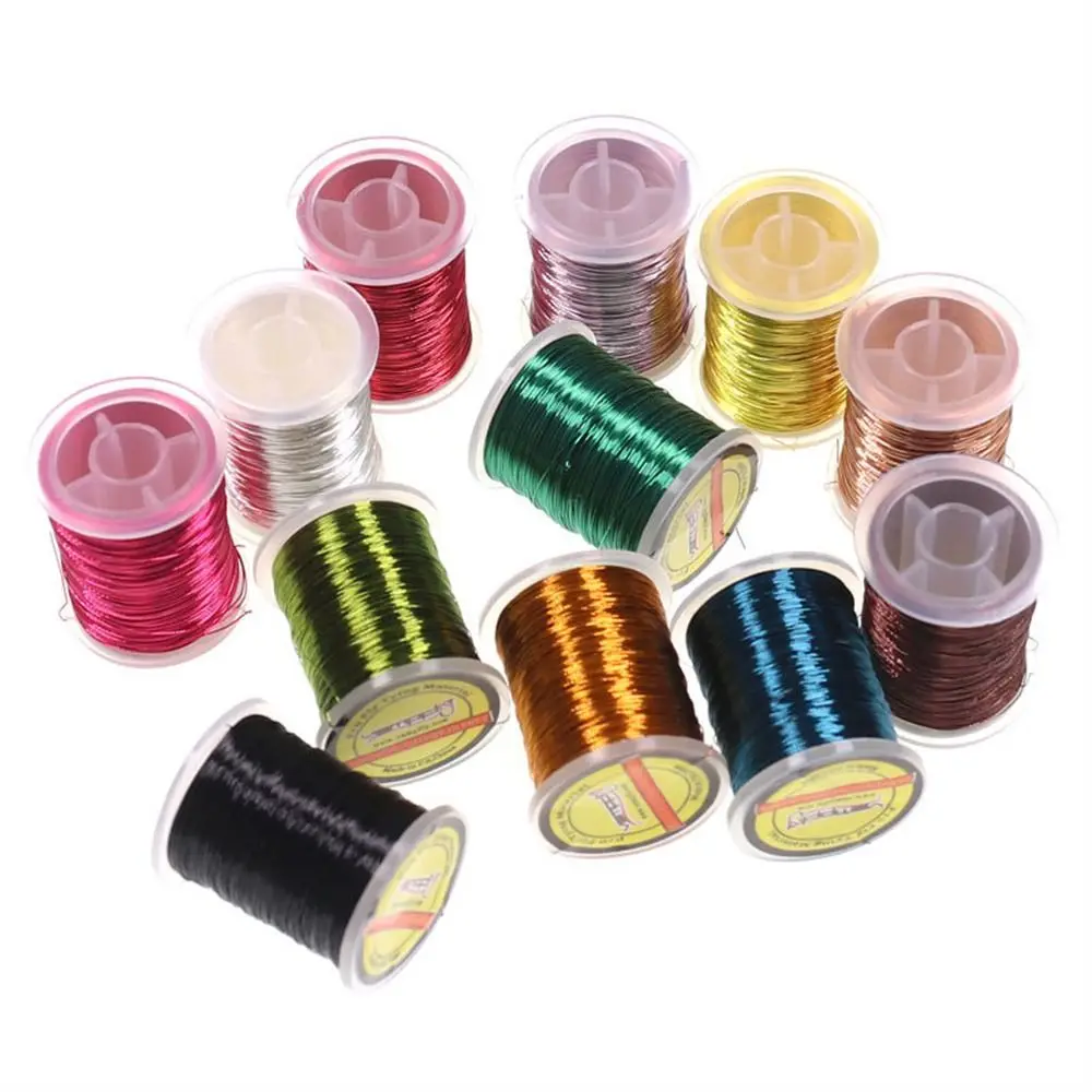 Fishing Tackle Body Ribbing Fly Tying Copper Wire 0.2mm 26 yards Fly Tying Thread Small Flash Wire Nymph Thread Trout