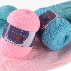 50g/roll Milk Cotton Yarn Crochet High Quality 3 ply Milk Fiber Soft Warm Wool Yarn DIY Baby Sweater Hand Knit Scarf