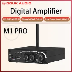 Douk Audio M1 PRO HiFi Bluetooth 5.0 Stereo TDA7498E Power Amplifier Wireless Receiver USB Player Subwoofer Amp 160W*2