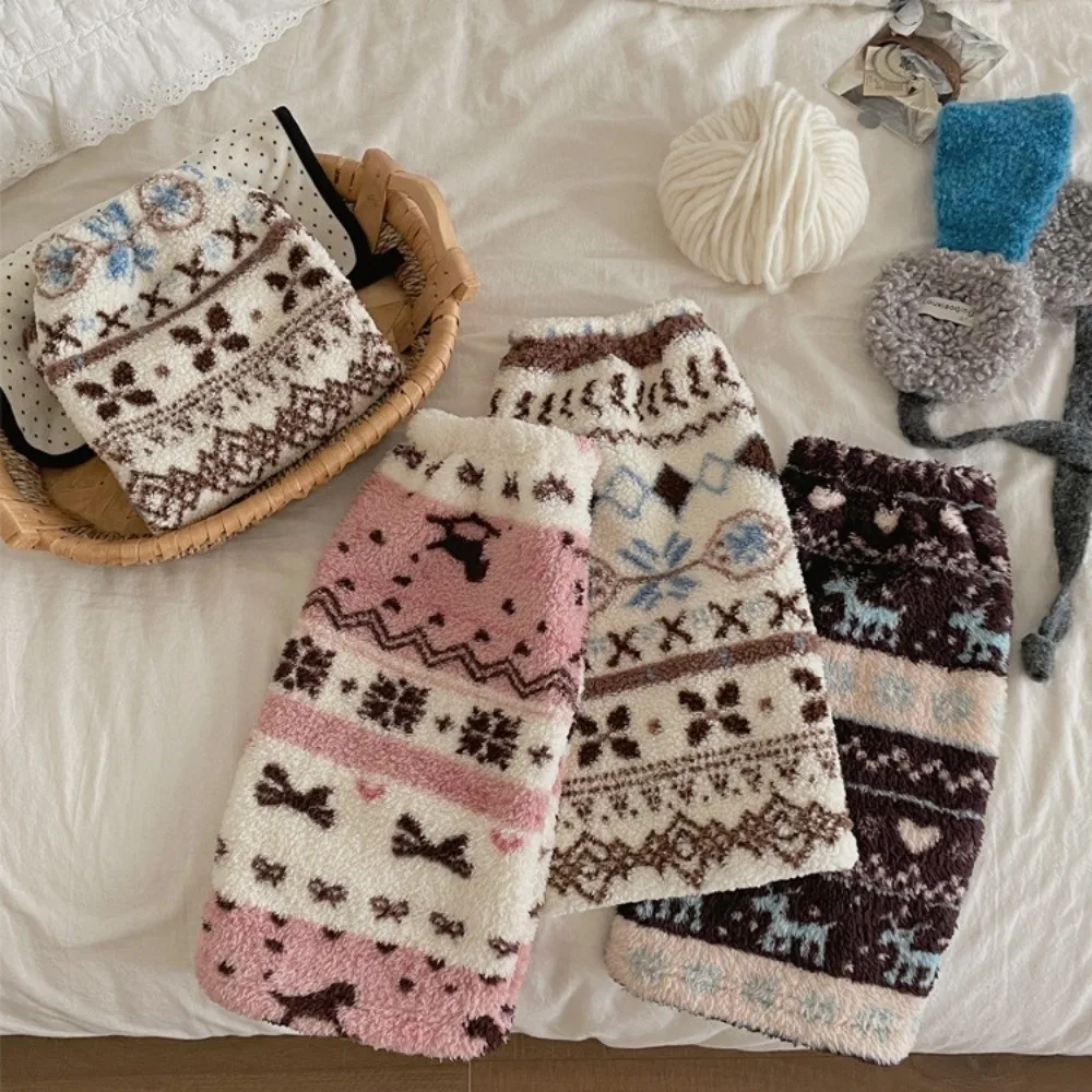 Cozy Y2K Fair Isle Style Leg Warmers Soft Foot Cover Boot Sock Sleeves Warm Windproof Winter Socks Autumn