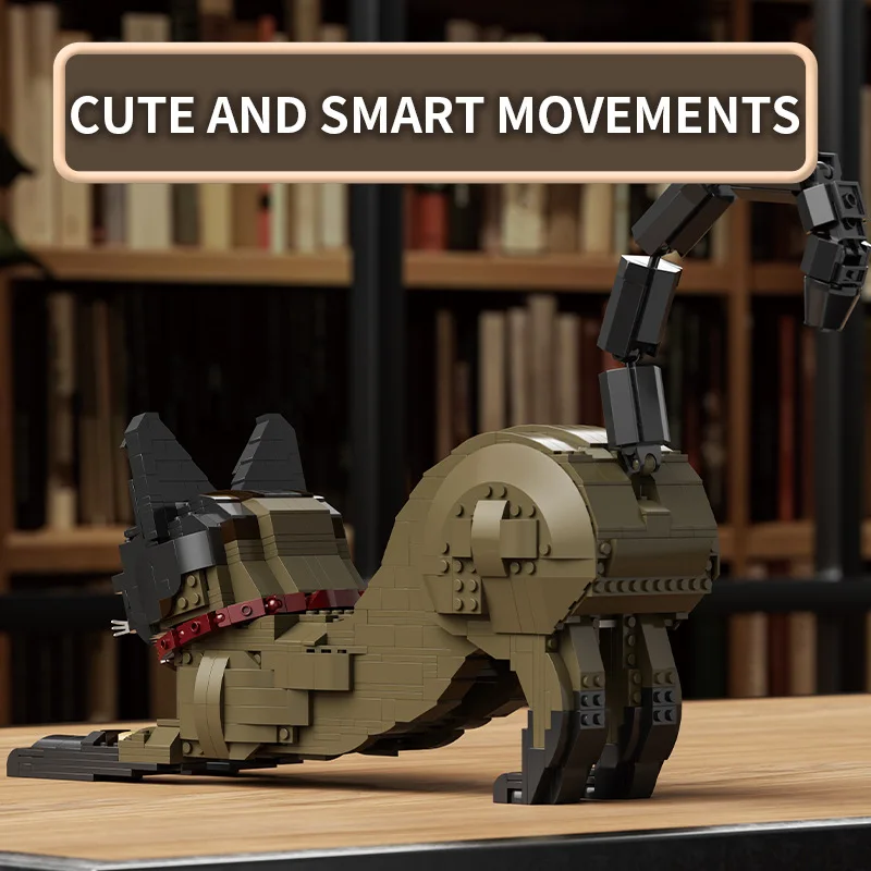 Kitten building block Siamese cat compatible Lego simulation animal model children's puzzle assembly building block