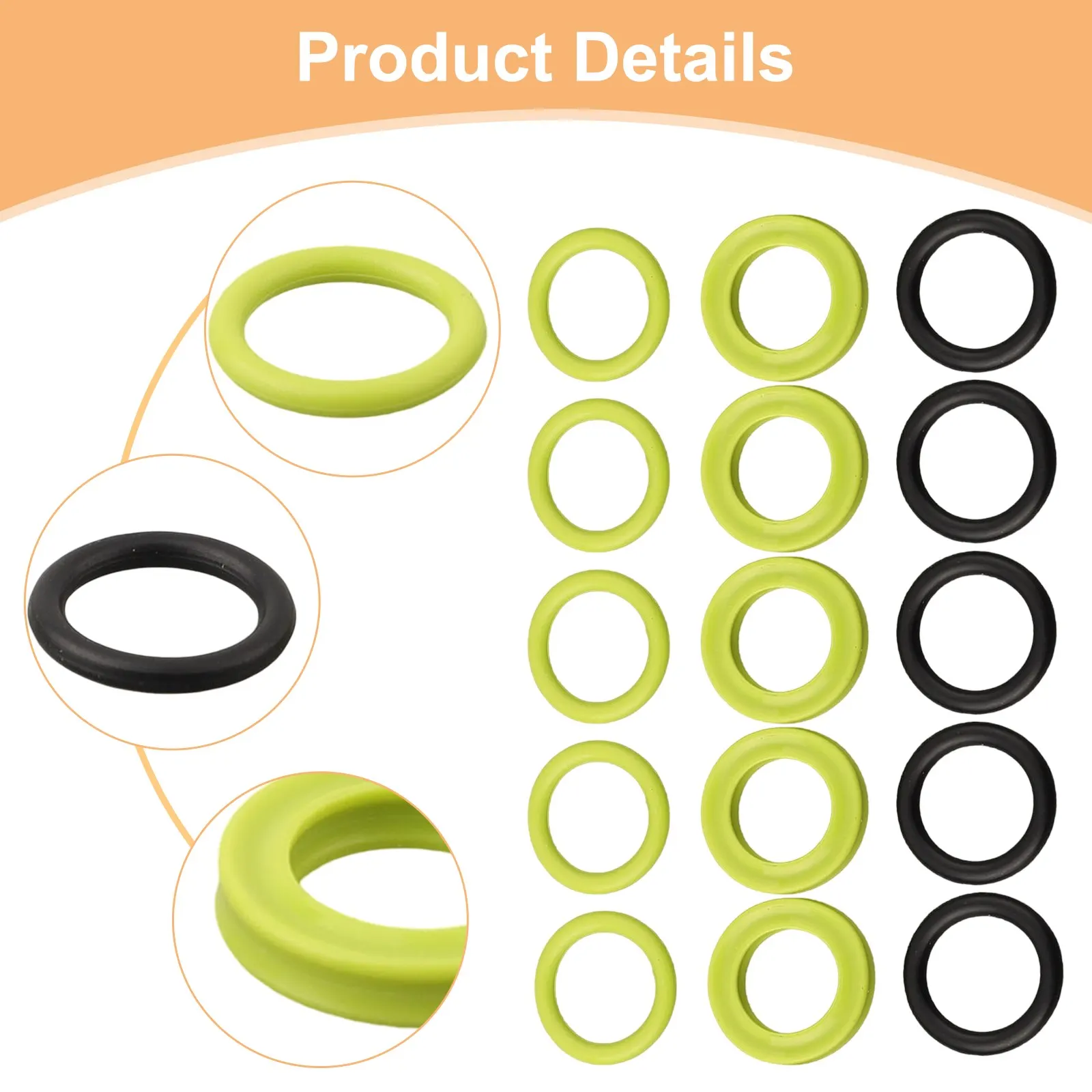 15pcs O-Ring For Karcher EasyForce Hose Nozzle Spare O-Ring Seal 2.880-001.0 Rubber O-Ring Pressure Washer Accessories