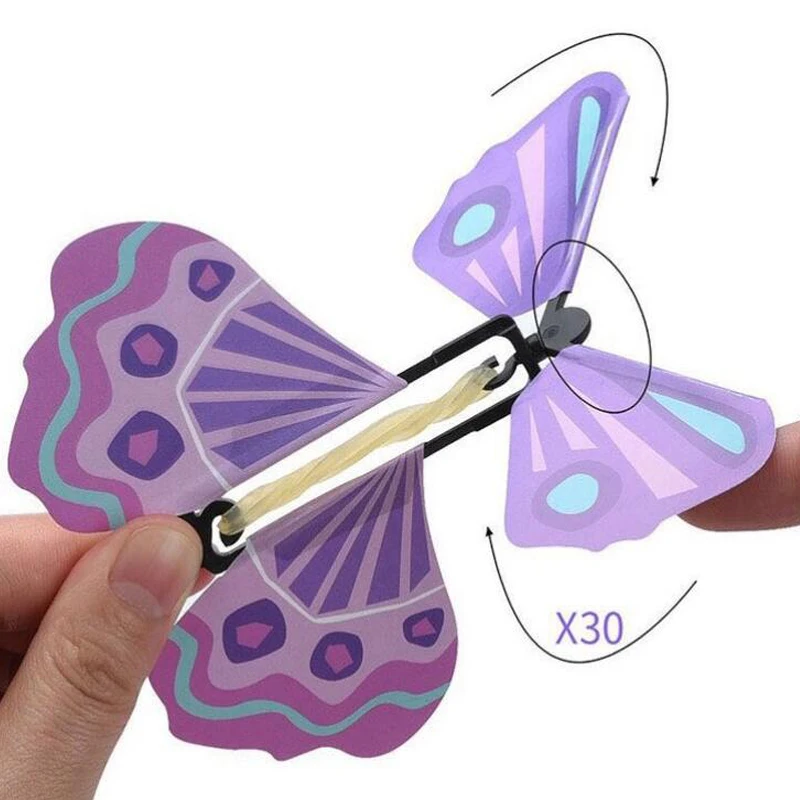 110x110mm Magic Flying Toys Transformation Fly Butterfly Props Tricks Change Hand Funny Prank Joke Mystical Science Novelty Kids