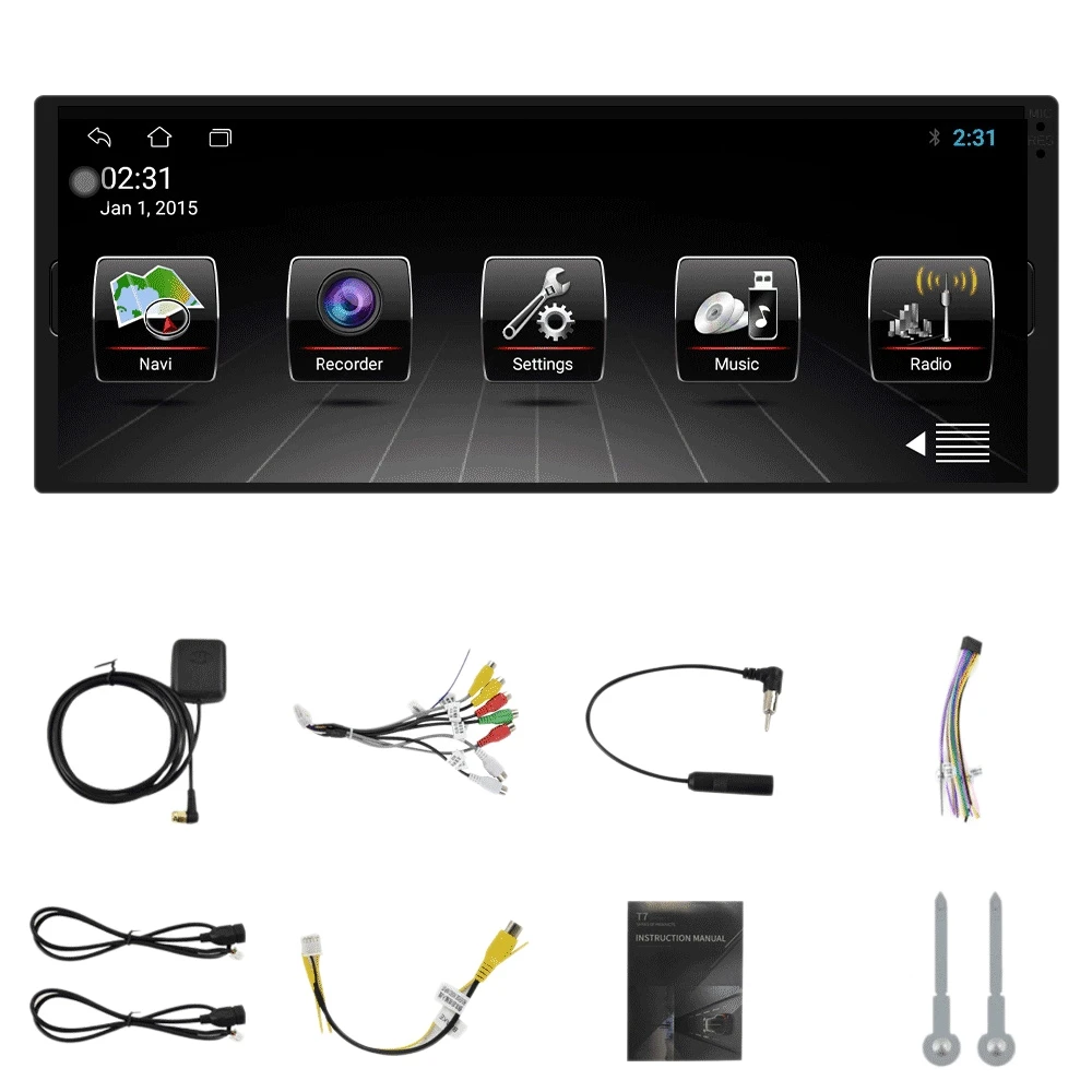 1 Din Android 10.0 Car Android Multimedia Player 6.9 Inch IPS Auto Radio Audio Stereo WIFI GPS Navigation MP5 Player