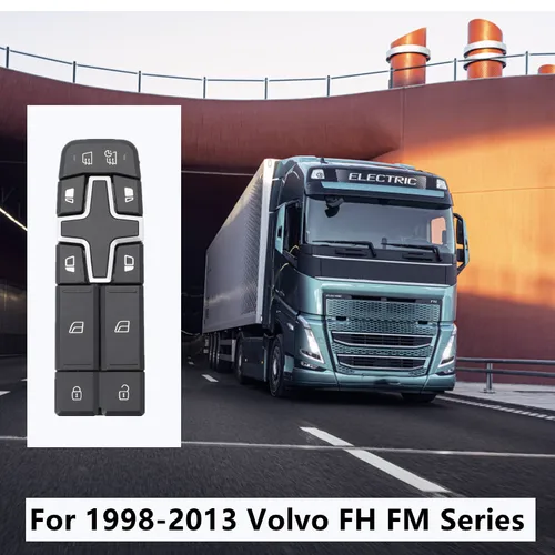 Imagen 2 del producto Nuevo interruptor de ventana principal de energía, botón de interruptor de elevador de ventana apto para Volvo FH FM Series 1998-2013 22154285 22154286 22154240