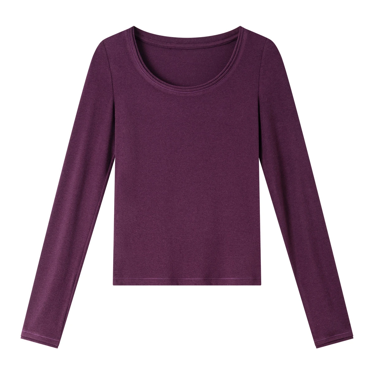 VIMLY Women's Long Sleeve Red T-shirt 2025 Autumn New Crop Knitted Double-layer Casual Slim Female Tops Woman clothes A1965