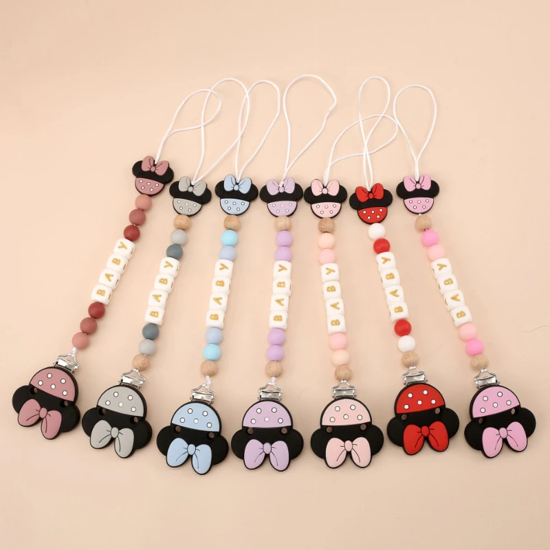 

Custom Baby Pacifier Fasteners Personalized Name Pacifier Clips Nipple Dummy Holder Anti-drop Chain Shower Chew Toys BPA Free