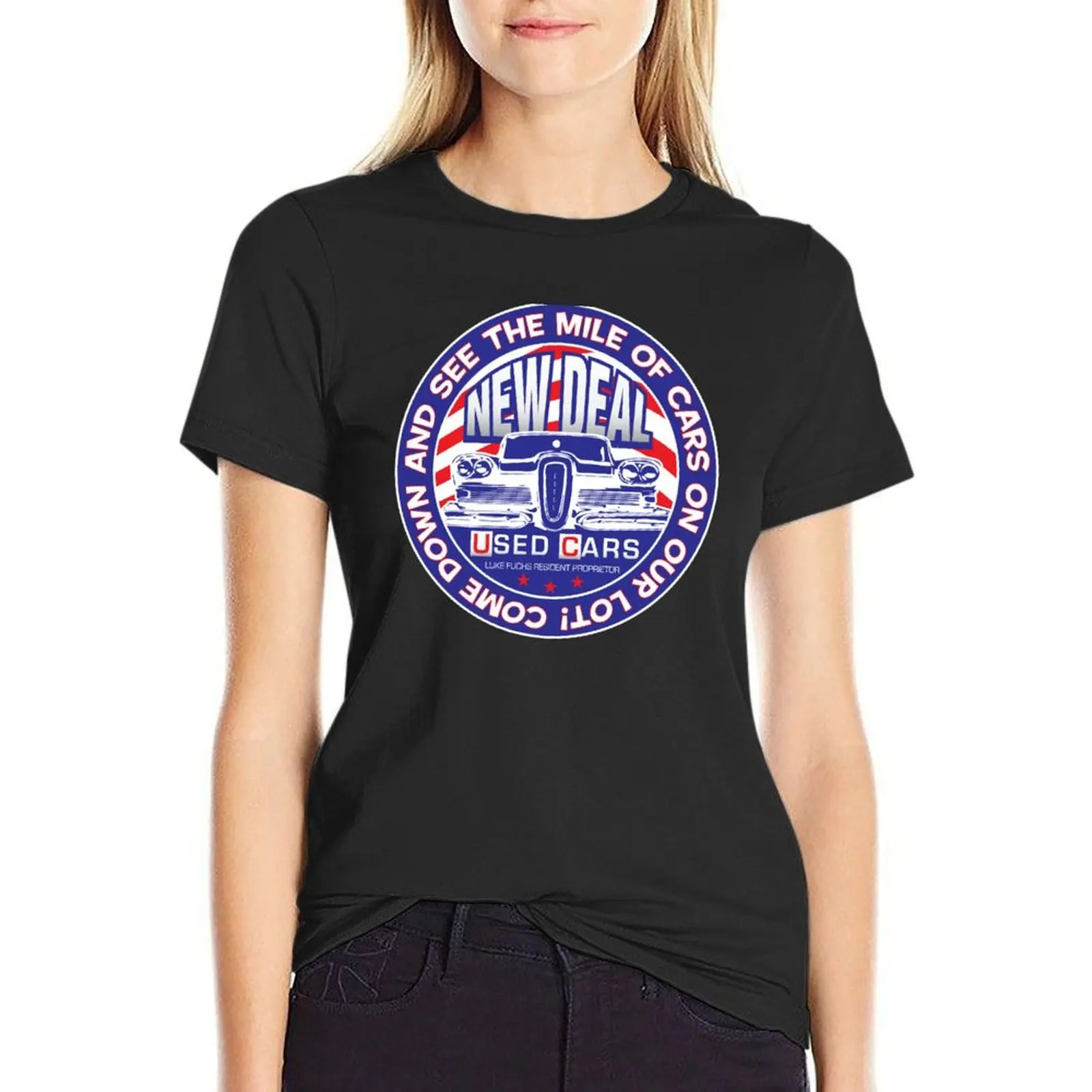 New Deal Used Cars T-Shirt aesthetic clothes female Women's clothing