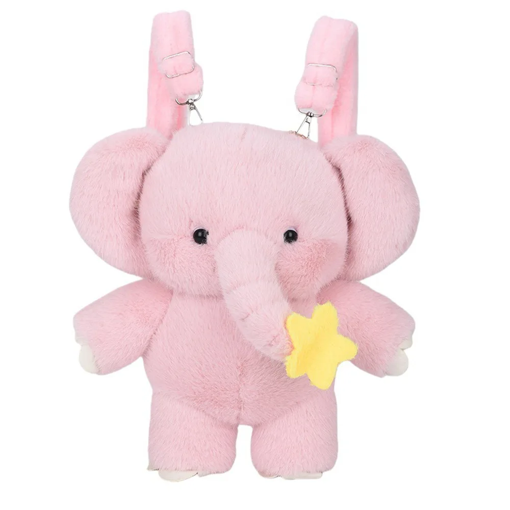 New Adjustable Elephant Backpack Soft Animal Shape Animal Schoolbag Cute Style Cute Bookbag Autumn Winter