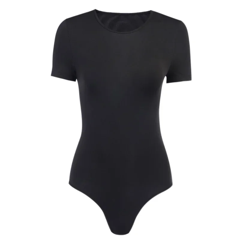 Halter Short-sleeved Bodysuit Ladies Fashion Sexy Slim Fit Black Bandage Solid Color Spring Tights 2023 Bodysuit Women Fashion